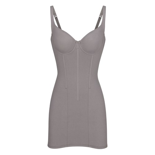 SKIMS Bavlnene Corset Saty Charcoal | NR3917025