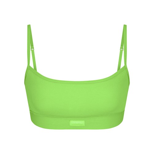 SKIMS Bavlnene Rib Scoop Bralette Zelene | AV6054328