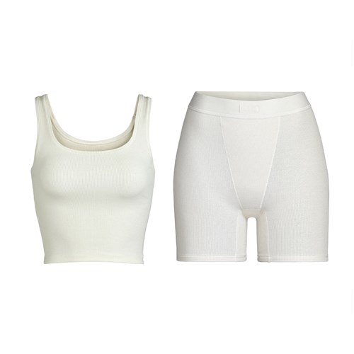 SKIMS Bavlnene Sleep Bundle Bone | BO5387209