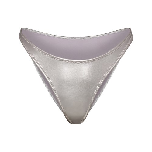 SKIMS Metallic Swim Dipped Stredne Pásom Bottoms Nickel | EZ6927035