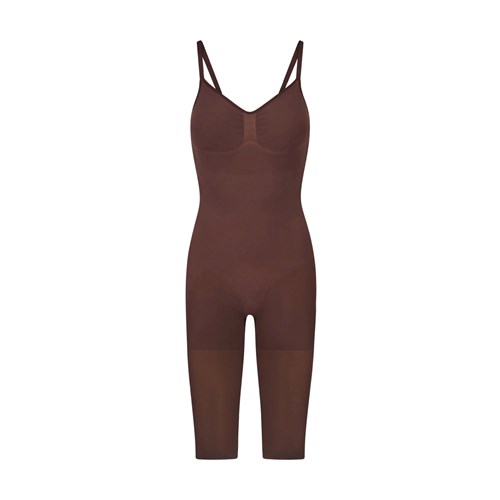 SKIMS Seamless Sculpt Low Back Bodysuit With Hosiery Leg Cocoa | QV7582463