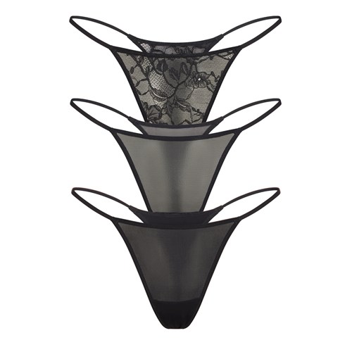 SKIMS String Tanga Pack Onyx | QC5178329